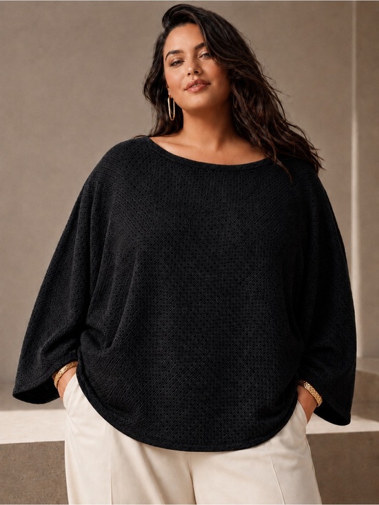 Max Studio Tops - Max Studio London NWT Black Quilted Cocoon Top, Size 1X